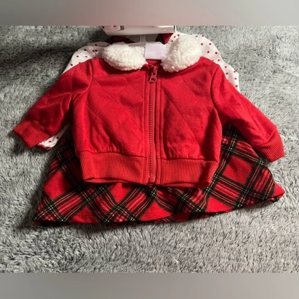 Just Lizzy 4 piece fashion‎ set Dress Onesie Jacket Headband